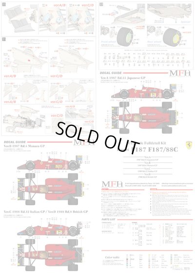 画像6: Model Factory Hiro【K-626】1/12 FERRARI F187/88C VerC  Fulldetail Kit（オプションデカール付属）