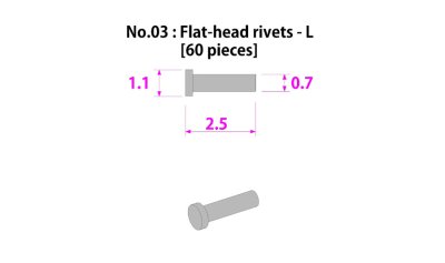 画像2: MFH【P1010】No.03 : Flat-head rivets-L[60 pieces]