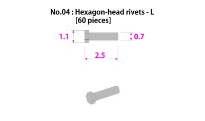 画像2: MFH【P1011】No.04 : Hexagon-head rivets-L [60 pieces]