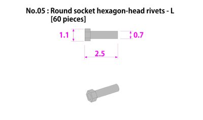 画像2: MFH【P1012】No.05 : Round socket hexagon-head rivets-L [60 pieces]