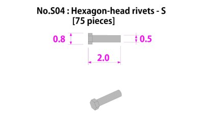 画像2: MFH【P1020】No.S04 :Hexagon-head rivets-S [75 pieces]