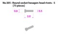 MFH【P1021】No.S05 :Round socket hexagon-head rivets-S [75 pieces]