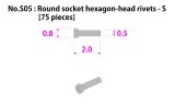 MFH【P1021】No.S05 :Round socket hexagon-head rivets-S [75 pieces]