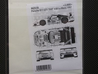 画像2: MZ DECALS【MZ-038】PORSCHE 911 GT1 FAT #30　LM 1997 Decal