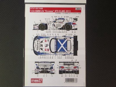 画像2: STUDIO27【DC-1048】1/24 BMW Z4"Ecosse"#79 ELMS 2013 DECAL（F社対応)