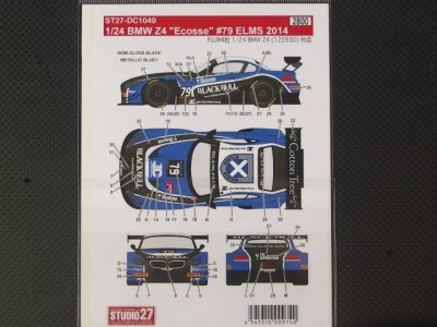 画像2: STUDIO27【DC-1049】1/24 BMW Z4"Ecosse"#79 ELMS 2014 DECAL（F社対応)