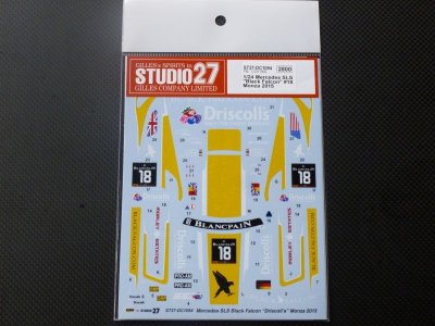 画像1: STUDIO27【DC-1094】1/24 Mercedes SLS"Blackfalcon" #18 Monza 2015 Decal（F社対応）