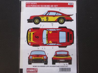 画像2: STUDIO27【DC-975】1/24 PORSCHE 934"MOMO"#9 '1977 Decal（T社対応）