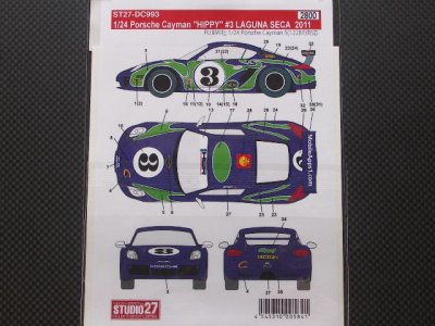 画像2: STUDIO27【DC-993】1/24 PORSCHE Cayman HIPPY #3 LAGUNA SECA 2011 Decal（F社対応）