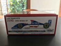 STUDIO27【TK-2029R】1/20 J192 1992 British GP トランスキット【少量限定再生産】