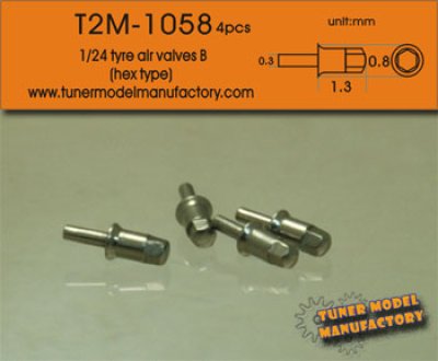 画像1: T2M【T2M-1058】1/24 tyre air valves B (hex type)