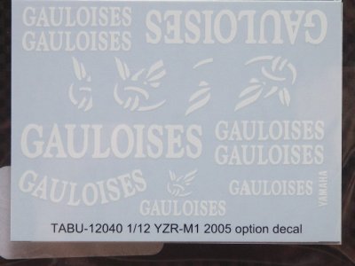 画像2: TABU DESIGN【TABU-12040】1/12 YZR M1 Moto GP 2005 OPTION Decal(T社対応）