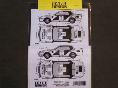 画像2: TABU DESIGN【24072】1/24 Celica TA64 Safari Rally 1984.1986 Decal(A社対応)