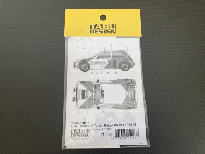 画像2: TABU DESIGN【24097】1/24 Renault 5 Turbo #5 Rally Du Var 1982 (for Tamiya)