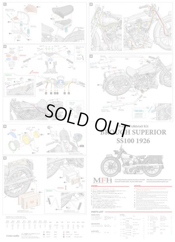 画像7: Model Factory Hiro【K-662】1/9scale Fulldetail Kit : Brough Superior SS100 -1926-