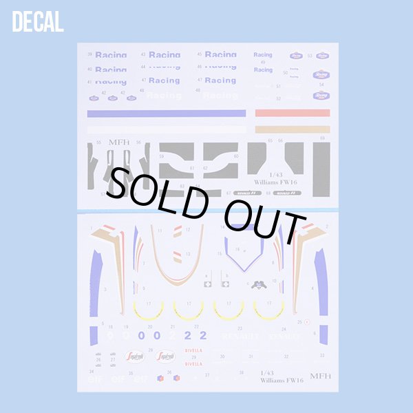 画像5: Model Factory Hiro【K-536】1/43 Williams FW16 Ver:B Fulldetail Kit（オプションデカール付属）