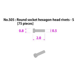 画像: MFH【P1021】No.S05 :Round socket hexagon-head rivets-S [75 pieces]