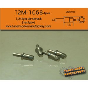 画像: T2M【T2M-1058】1/24 tyre air valves B (hex type)