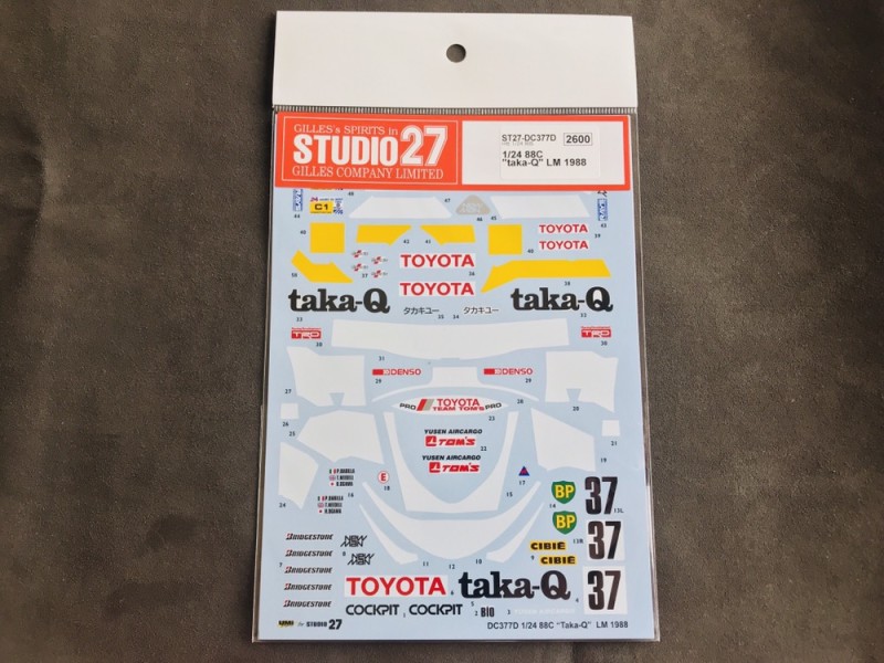 画像1: STUDIO27【DC-377D】1/24 トヨタ88C"taka-Q"LM'88 Decal（H社対応）