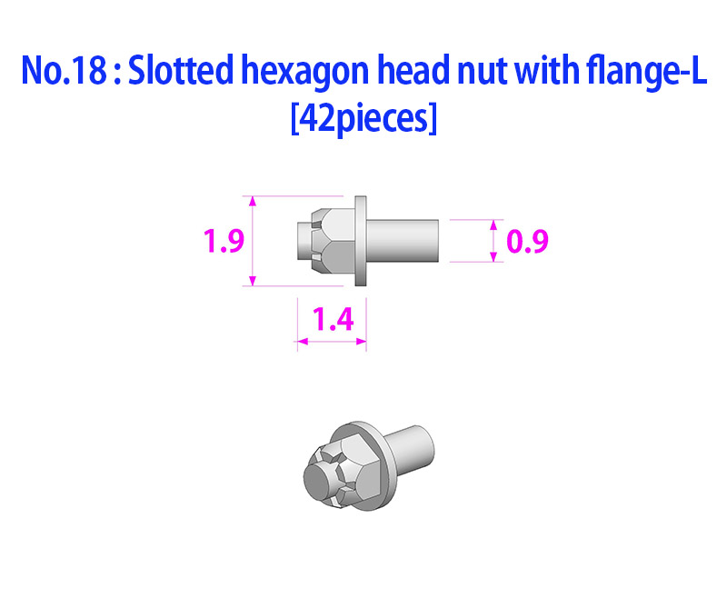 画像4: Model Factory Hiro 【P1142】No.18 : Slotted hexagon head nut with flange-L [42 pieces]