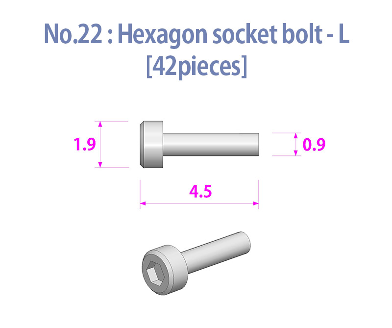 画像4: Model Factory Hiro 【P1152】No.22 : Hexagon socket bolt-L [42 pieces]