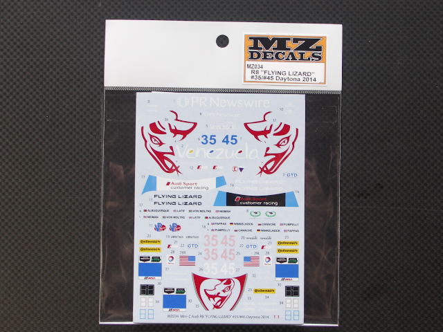 画像1: MZ DECALS【MZ-034】Audi R8"Flyng lizard"#35/45 Daytona 2014 Decal