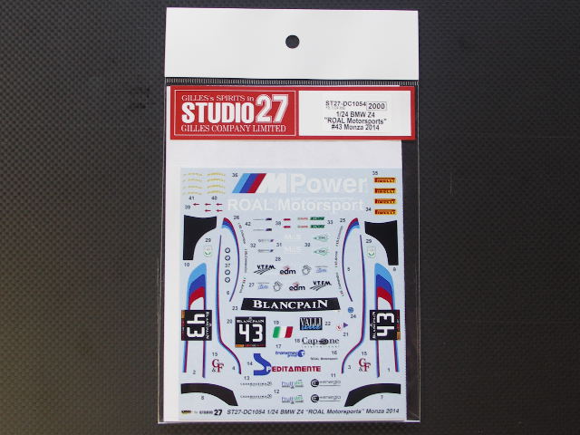 画像1: STUDIO27【DC-1054】1/24 BMW Z4"ROAL Motorsports"#43 MONZA 2014 DECAL（F社対応)