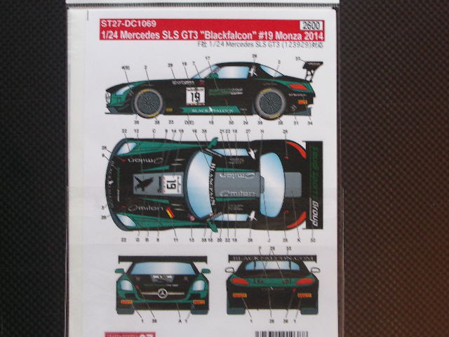 画像2: STUDIO27【DC-1069】1/24 Mercedes SLS GT3 "Blackfalcon" #19 Monza 2014 Decal（F社対応）