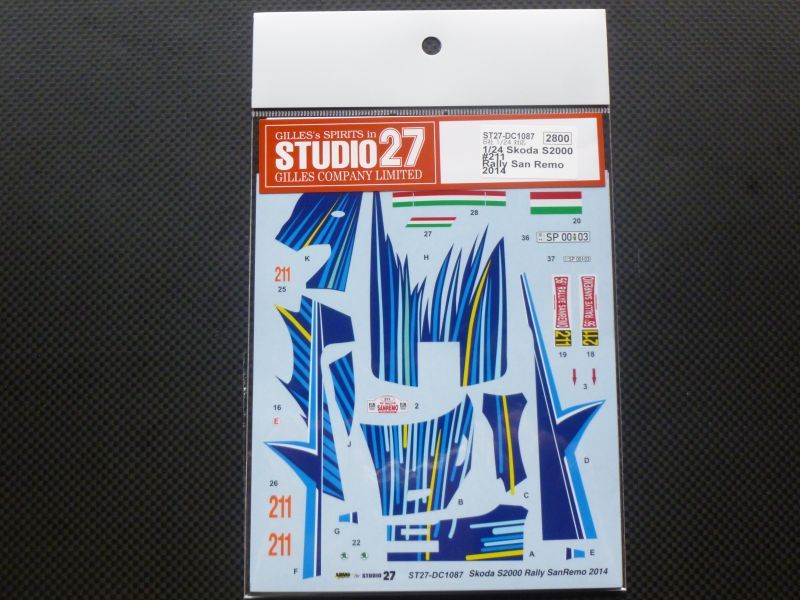 画像1: STUDIO27【DC-1087】1/24 Skoda S2000 #211 Rally Sanremo 2014 Decal(For BELKITS-004)