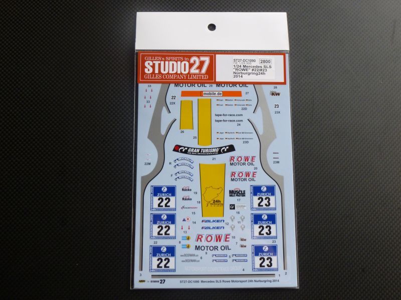 画像1: STUDIO27【DC-1090】1/24 Mercedes SLS "ROWE"Nur24h 2014 DECAL（F社対応）