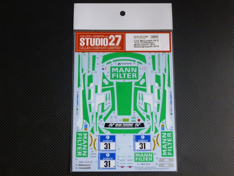 画像1: STUDIO27【DC1100】1/24 Mercedes SLS "Car Collection Mortorsport" #31 Nur24h 2015 DECAL（F社対応）