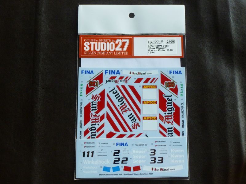 画像1: STUDIO27【DC-1108】1/24 BMW 318i"Sun Miguel"Macau Guia Race 1994 Decal（H社対応)