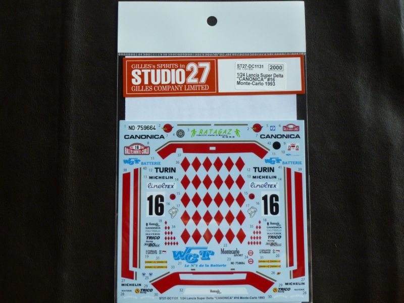 画像1: STUDIO27【DC-1131】1/24 Lancia Super Delta "CANONICA"#16 Monte-Carlo 1993 Decal（H社対応）