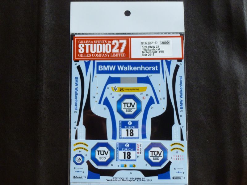 画像1: STUDIO27【DC-1133】1/24 BMW Z4"Walkenhorst Racing"#18 Nur 2015 DECAL（F社対応)