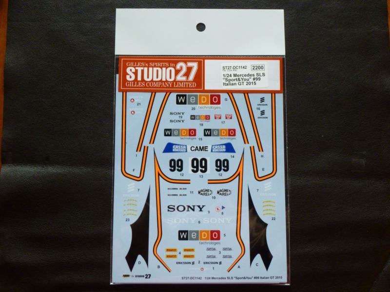 画像1: STUDIO27【DC-1142】1/24 Mercedes SLS "Sport&You" #99 Italian GT 2015 DECAL（F社対応）