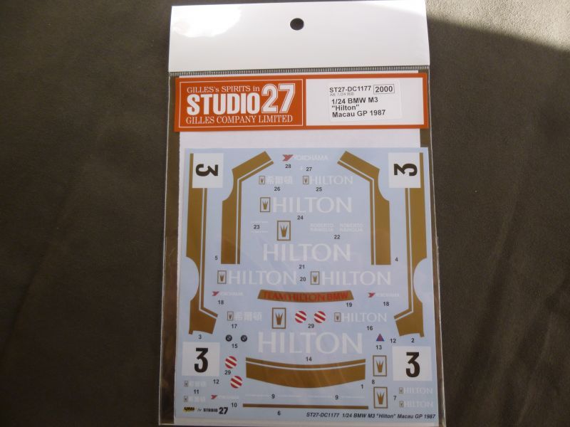 画像1: STUDIO27【DC-1177】1/24 BMW M3'Hilton'Macau GP 1987 DECAL（A社対応)　