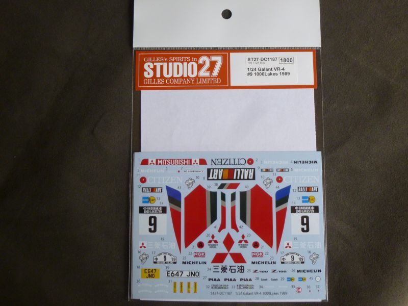 画像1: STUDIO27【DC-1187】1/24 GALANT VR-4 #9 1000Lakes 1989 DECAL（H社対応）