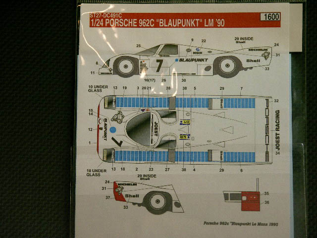 画像: STUDIO27【DC-491C】1/24 ポルシェ962C"BLAUPUNKT"LM'90