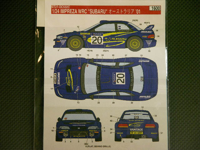 画像: STUDIO27【DC-532C】1/24 スバルインプレッサ WRC"SUBARU"オーストラリア '01