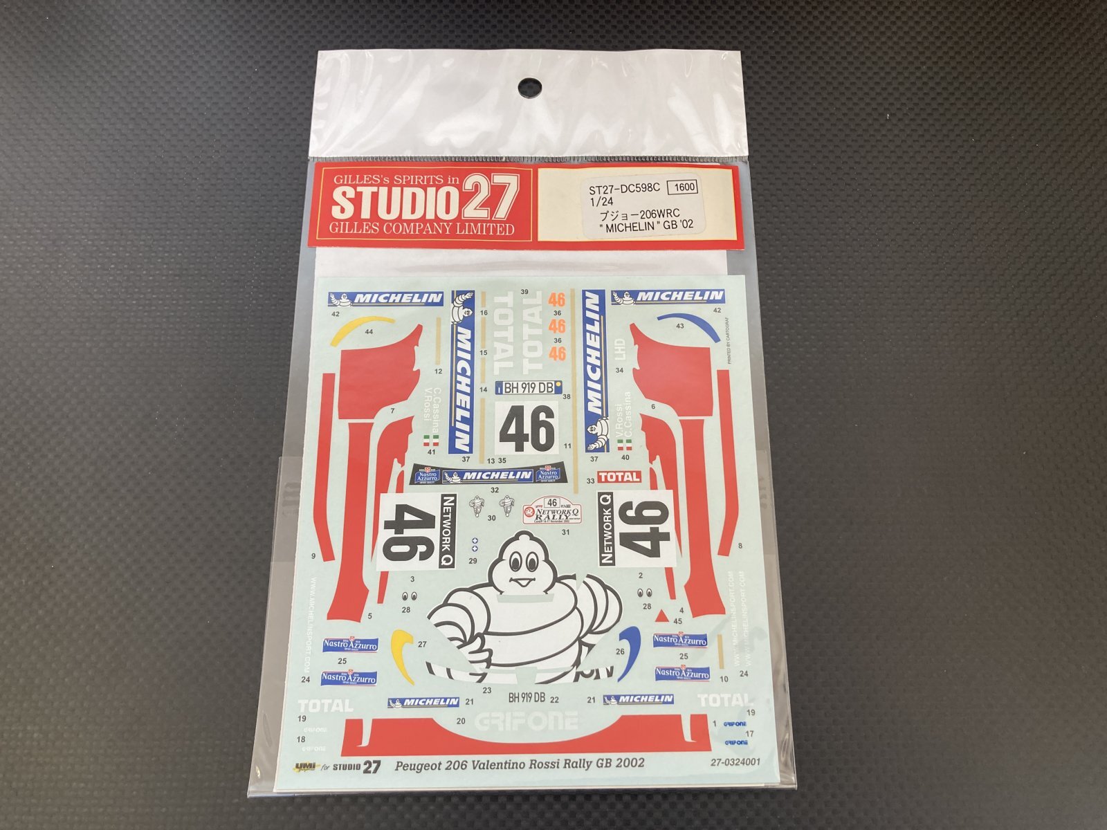 画像1: STUDIO27【ST27-DC598C】1/24 プジョー206WRC MICHELIN GB 2002 #46 decal【絶版】