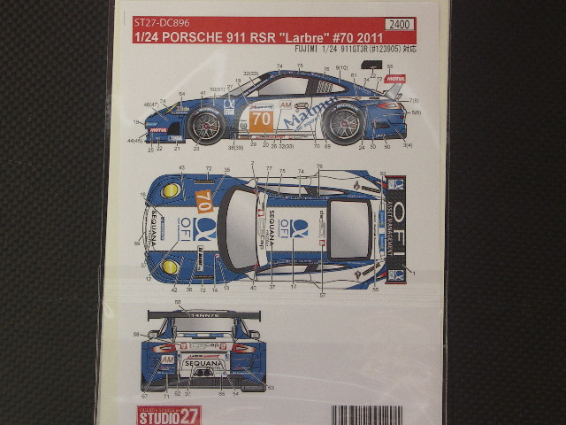 画像: STUDIO27【DC-896】1/24 PORSCHE 911RSR "Matmut"#70 2011 decal