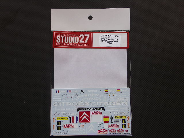 画像1: STUDIO27【DC-916】1/24 Citroen C4#1/2 Monte Carlo 2008 Decal(For htller)