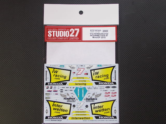 画像1: STUDIO27【DC-922】1/12 RC212V INTERWETTEN ＃7 MotoGP 2011 DECAL
