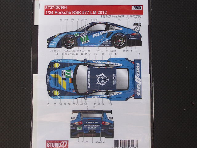 画像2: STUDIO27【DC-954】1/24 PORSCHE911RSR "Matmut"#77 2012 decal