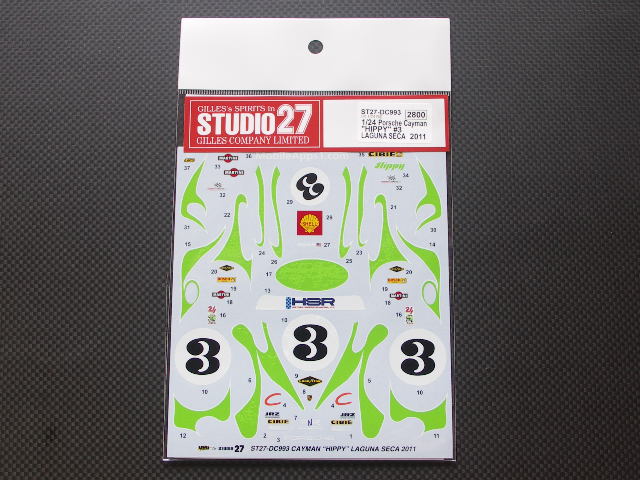 画像1: STUDIO27【DC-993】1/24 PORSCHE Cayman HIPPY #3 LAGUNA SECA 2011 Decal（F社対応）