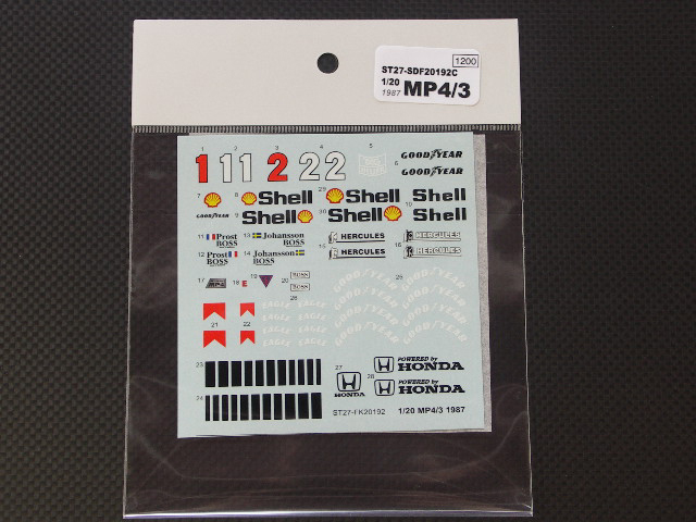 画像1: STUDIO27【SDF-20192C】1/20 MP4/3 1987スペアデカール(スタジオ対応)