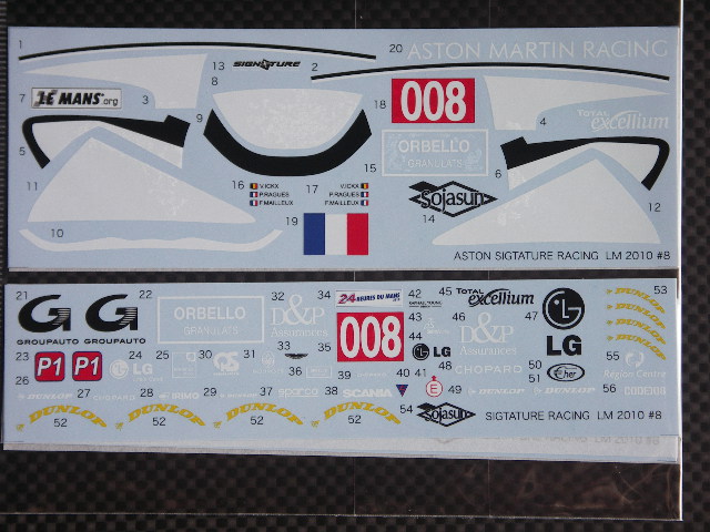 STUDIO27【SDF-24103】1/24 LOLA ASTON MARTIN LM 2010 #008 スペアデカール - ＢＡＲＡＣＣＡ