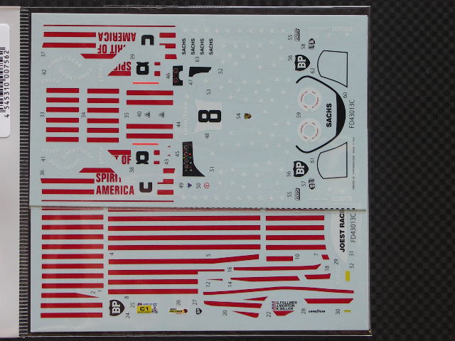 画像2: STUDIO27【SDFD-43013C】1/43 956 spirits of America 1986 (Long tail)スペアーデカール(スタジオ対応)