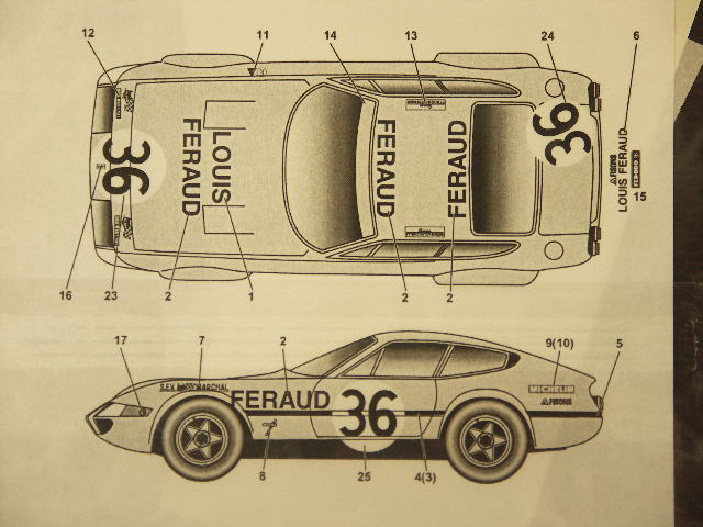 画像: STUDIO27【SDFR-2416】FERRARI 365GTB4 LM 1972 #36スペアーデカール(スタジオ対応)