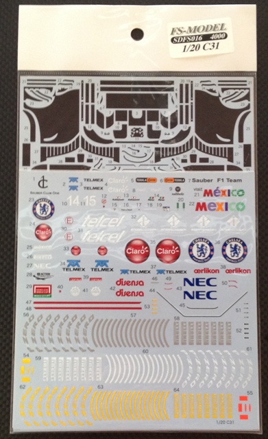 FSMODEL【SD-FS016】1/20 C31 - Spare Decal - ＢＡＲＡＣＣＡ